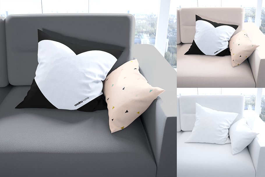 极简的枕头样机套装 Pillow Mockup Set_img_2