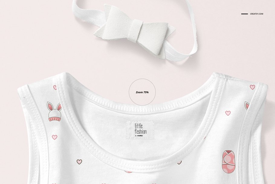 可爱的婴儿背心样机集 Baby Tank Top Mockup Set_img_2