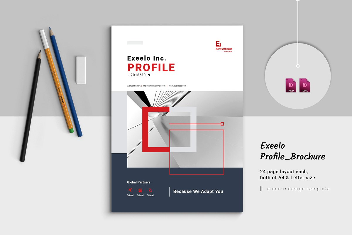 企业业务营销宣传册INDD模板 Exeelo Profile Brochure_img_2