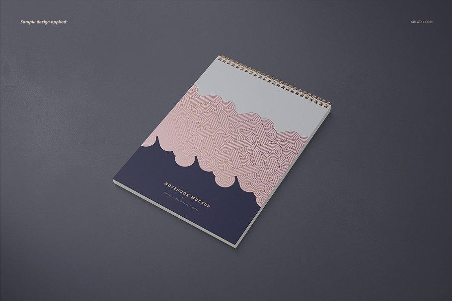 A4垂直螺旋铁环装订笔记本PSD样机 A4 Vertical Spiral Notebook Mockup_img_2