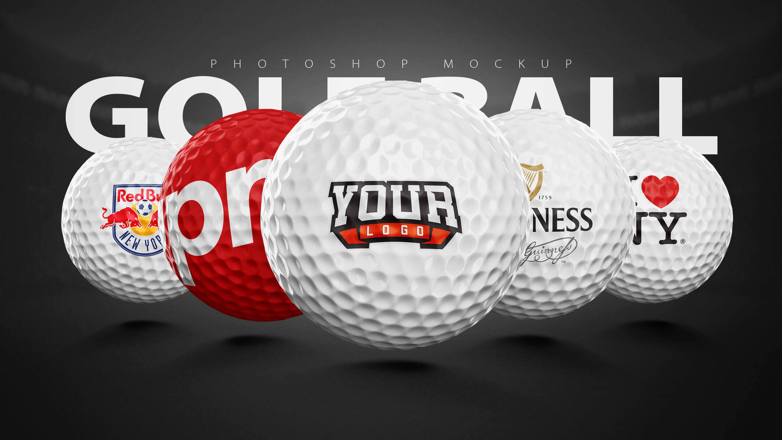 超逼真的高尔夫球样机PSD模板 Golf Ball Mockup PSD_img_2