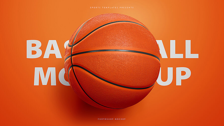 体育品牌设计提案篮球展示样机PSD模板 Basketball Ball Photoshop Mockup PSD_img_2