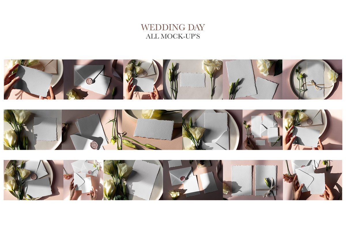 精美的婚礼邀请函贺卡印刷品样机PSD模板 Wedding Day Mock-Up Tenderness_img_2