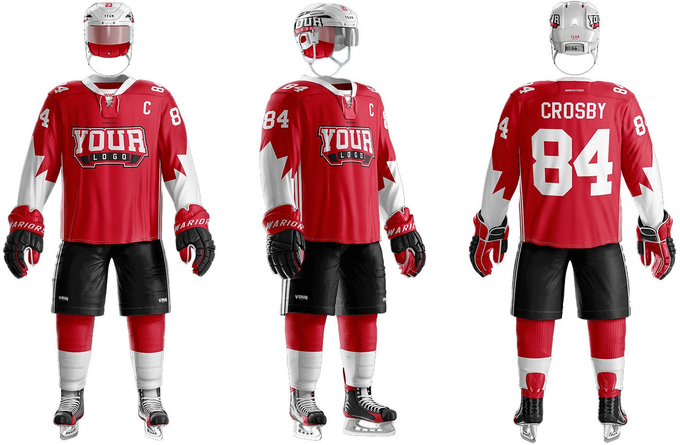 超精美的冰上曲棍球统一服装样机PSD模板 Ice Hockey Uniform Mockup Template PSD_img_2