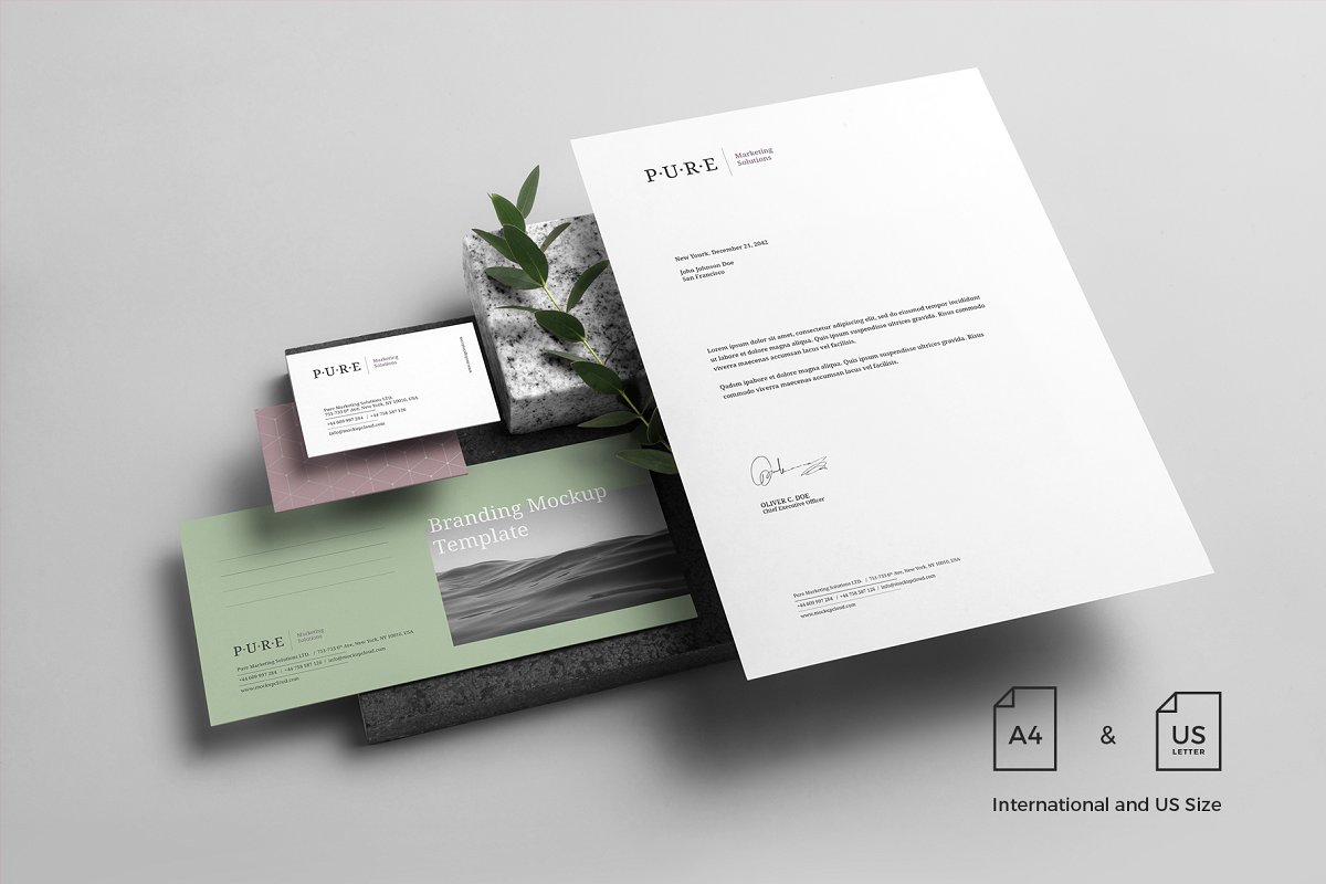 时尚优雅小清新品牌设计提案办公文创展示样机 Pure Branding Mockup Vol. 1_img_2