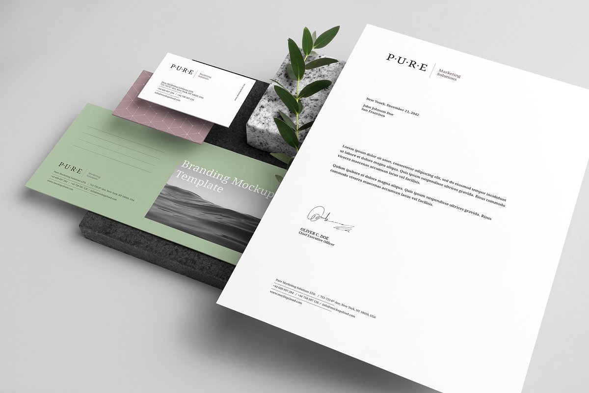 时尚优雅小清新品牌设计提案办公文创展示样机 Pure Branding Mockup Vol. 1_img_2