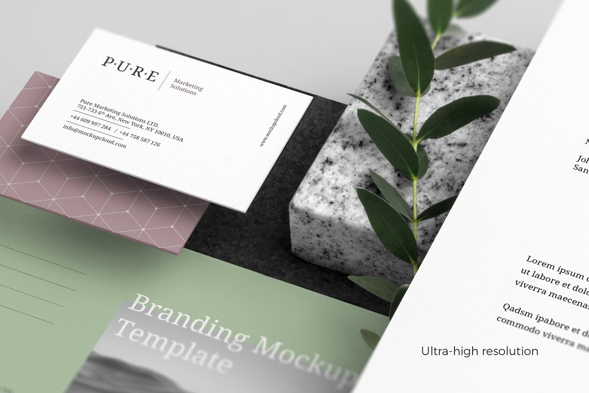 时尚优雅小清新品牌设计提案办公文创展示样机 Pure Branding Mockup Vol. 1_img_2