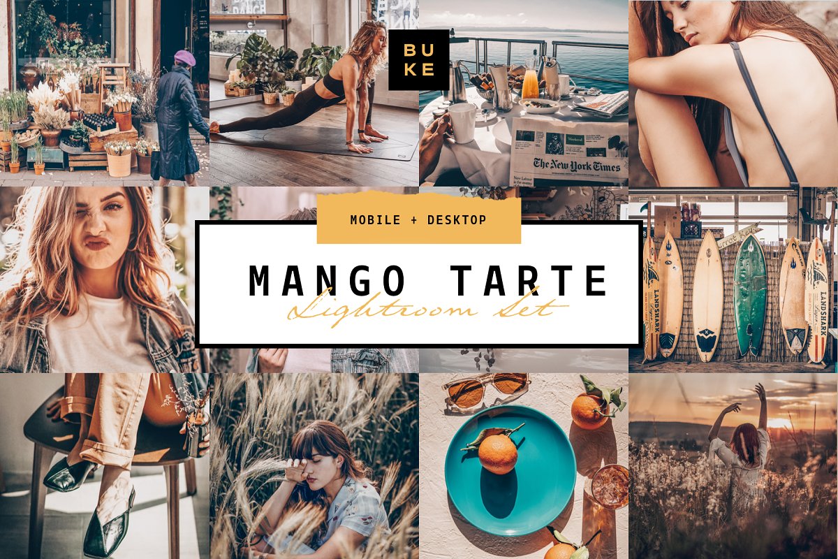 8款优雅天然的照片米色调滤镜LR预设 8 Mango Lightroom Presets Bundle_img_2