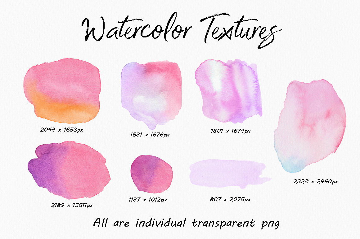 高分辨率多彩的水彩纹理工具包 The Colourful Watercolour Texture Kit_img_2