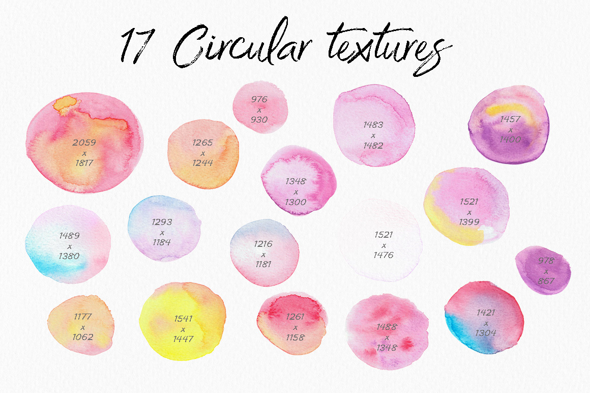 高分辨率多彩的水彩纹理工具包 The Colourful Watercolour Texture Kit_img_2