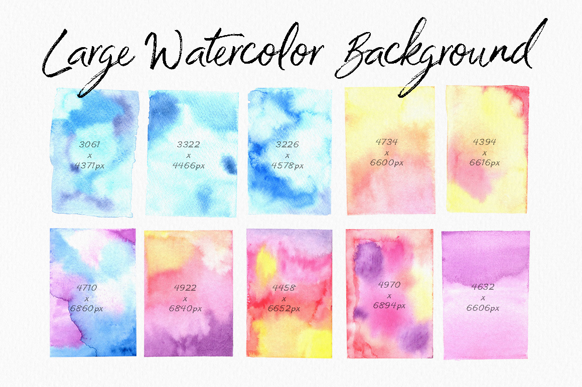 高分辨率多彩的水彩纹理工具包 The Colourful Watercolour Texture Kit_img_2