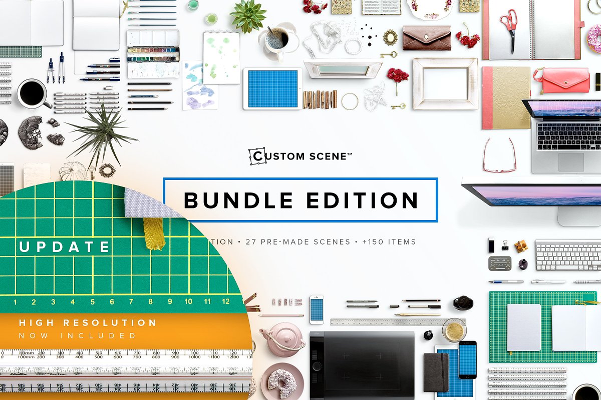 精彩的品牌产品设计提案展示场景样机 Custom Scene - Bundle Edition_img_2