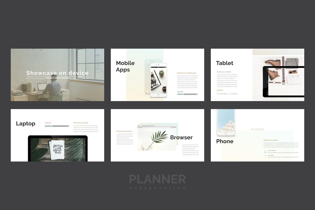 精美的设计师品牌作品艺术品展示PPT幻灯片KEY模板 Planner PowerPoint, Keynote Template_img_2