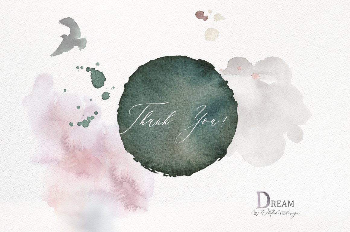 美丽的梦幻童话手绘动植物水彩插画合集&水墨纹理 Dream - Fairy Watercolor Collection_img_2