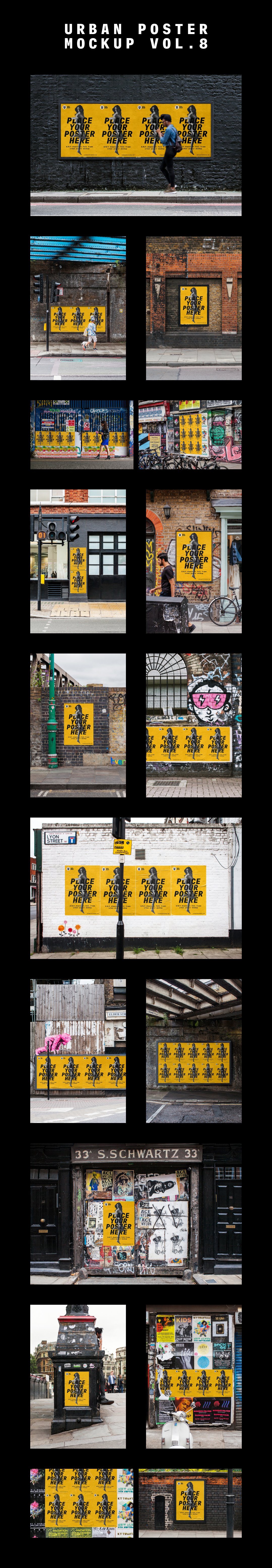 [7.28G] 超巨量城市户外海报广告牌展示样机组合 Urban Poster Mockup Bundle_img_2