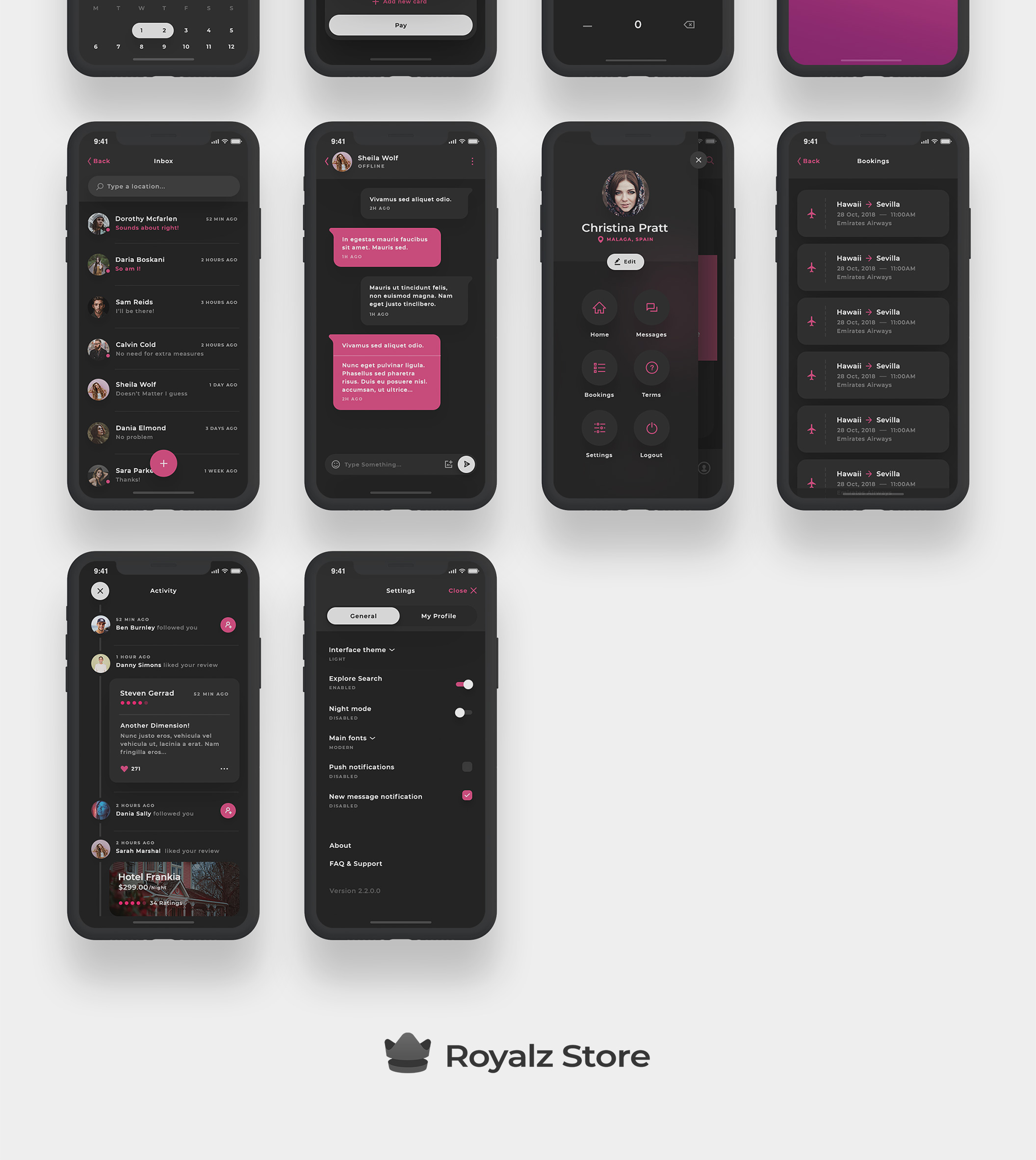 富有创意的酒店预定ISO APP UI工具包 Bryana Hotels iOS UI Kit_img_2