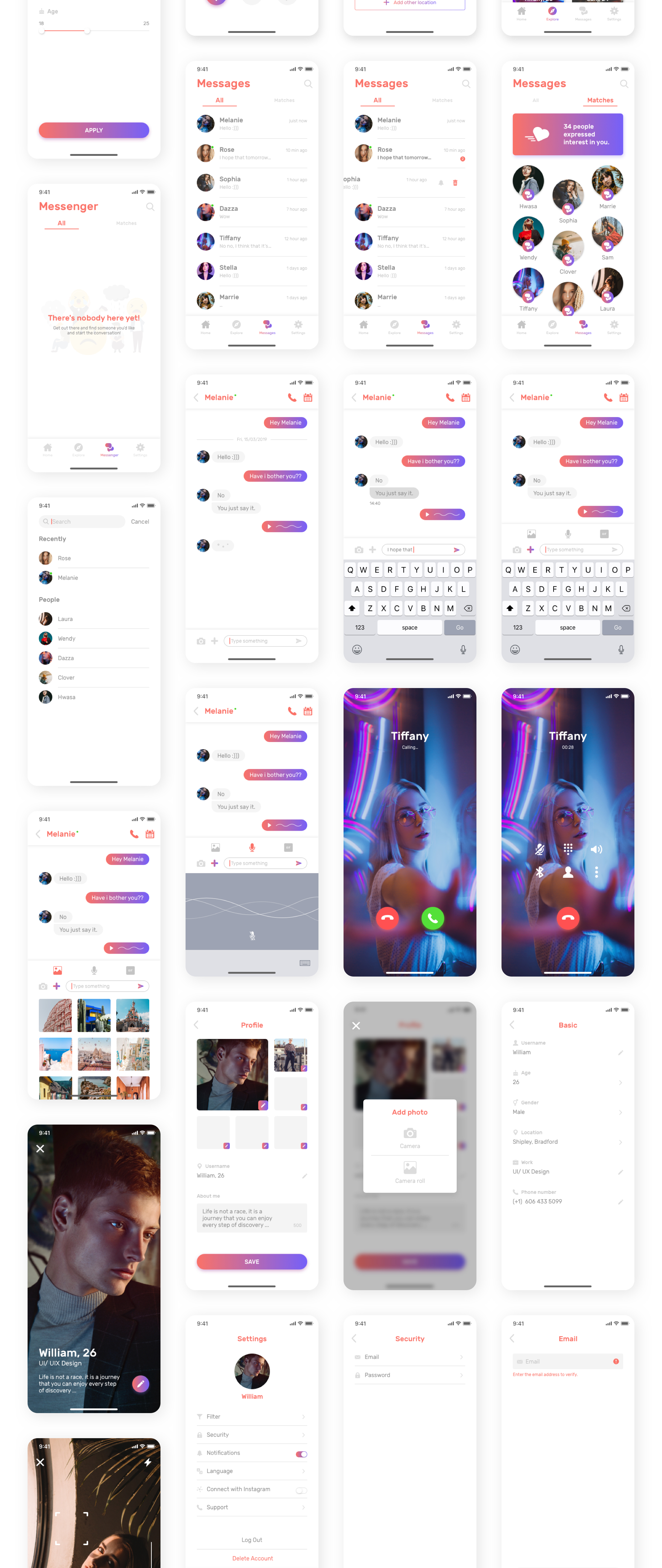 精美极简的社交交友约会iOS APP UI工具包 Dalla Dating App UI Kit_img_2