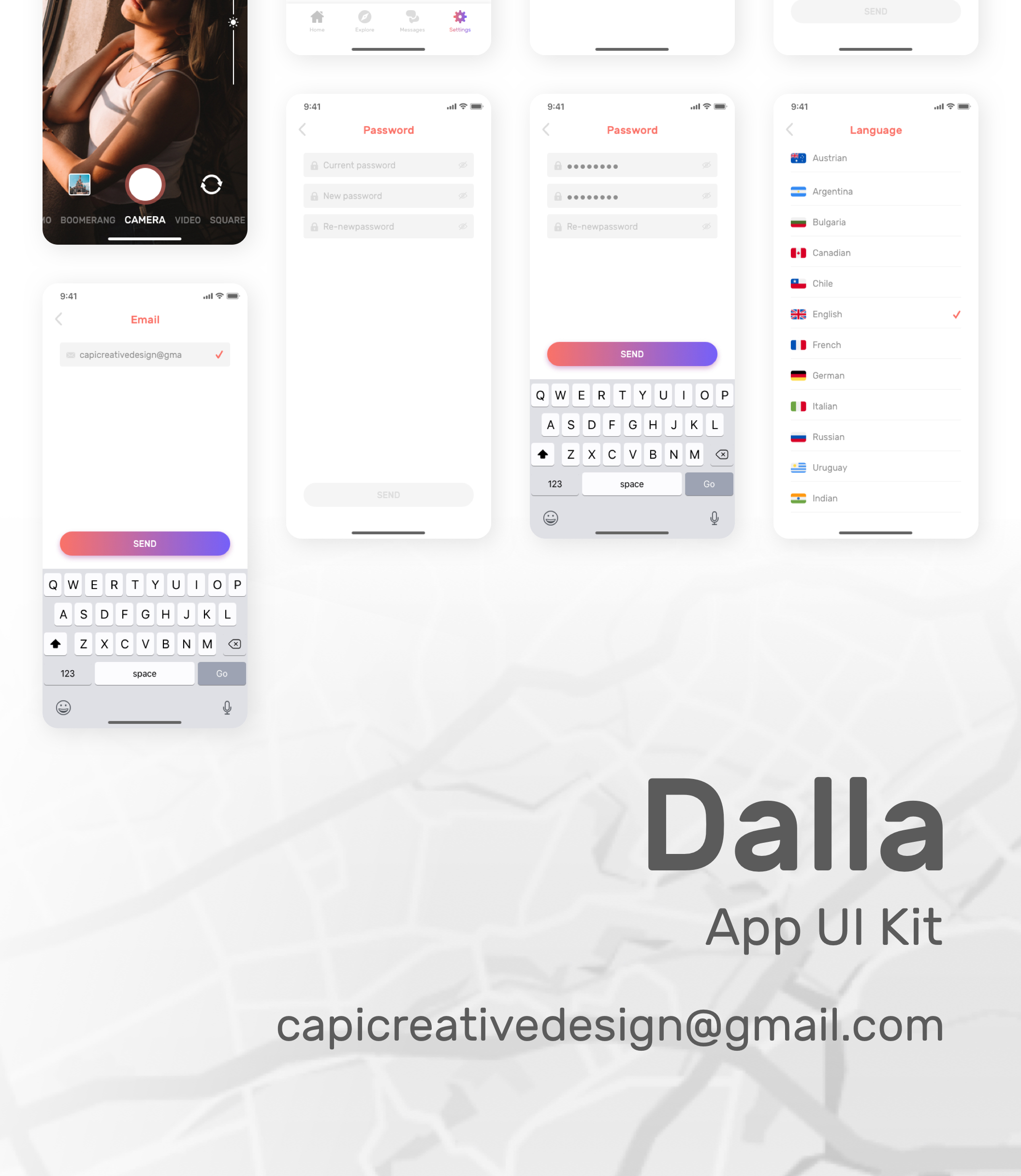 精美极简的社交交友约会iOS APP UI工具包 Dalla Dating App UI Kit_img_2