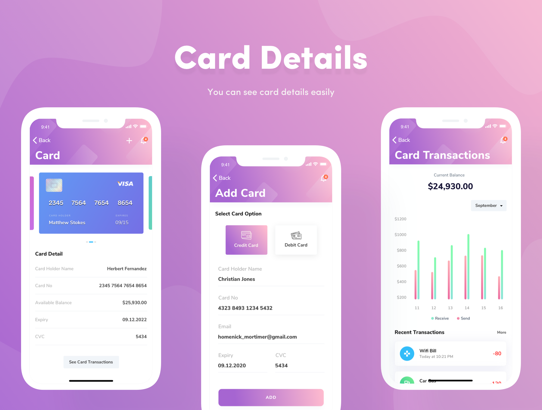 时尚财务管理信息统计分析iOS APP UI工具包 Vault - Financial App UI Kit_img_2