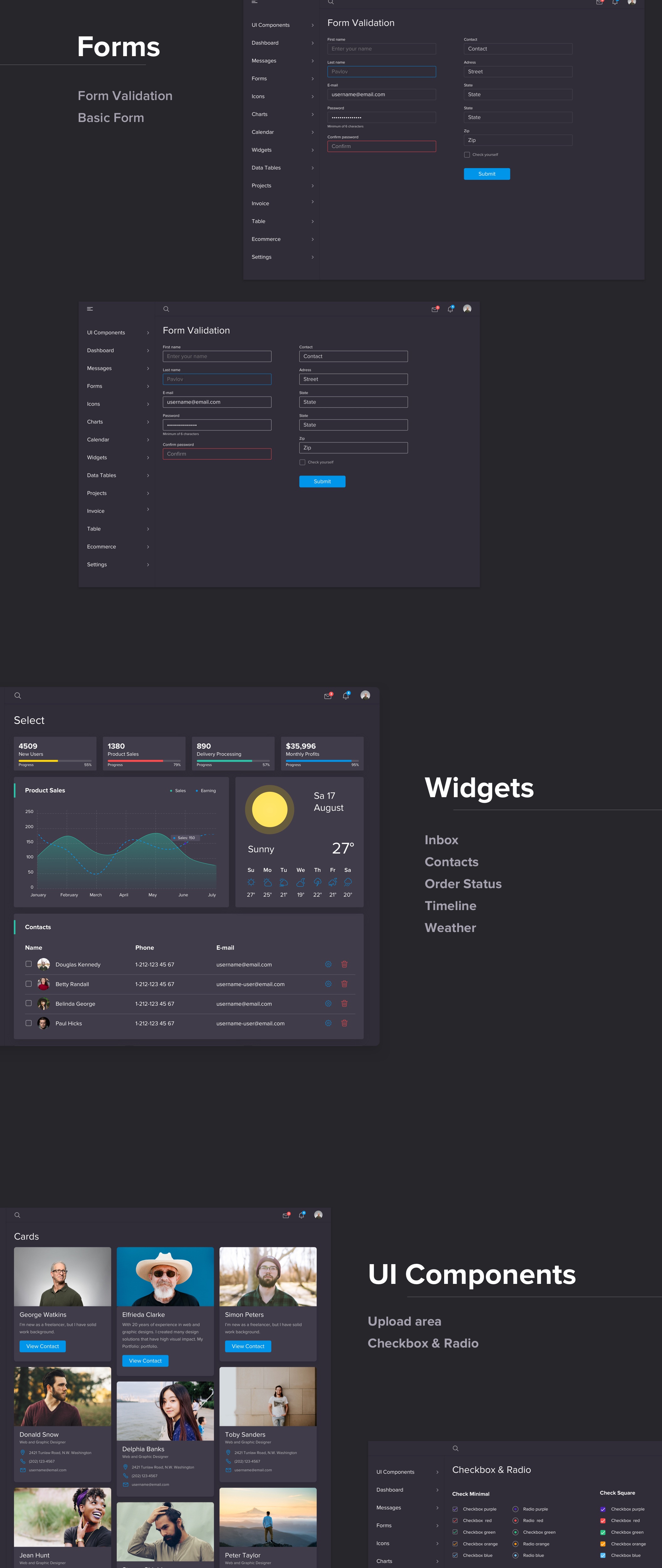 极简的信息统计后台任务管理仪表盘UI工具包 Dashboard Panel Design_img_2