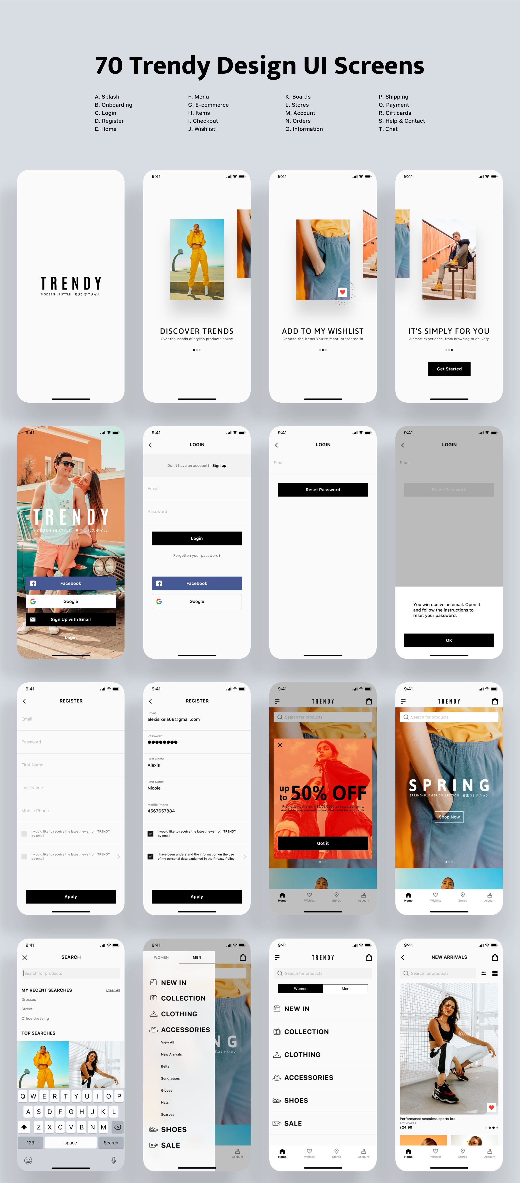 时尚女性服装电子商务应用程序UI工具包 Trendy E-commerce App UI kit_img_2