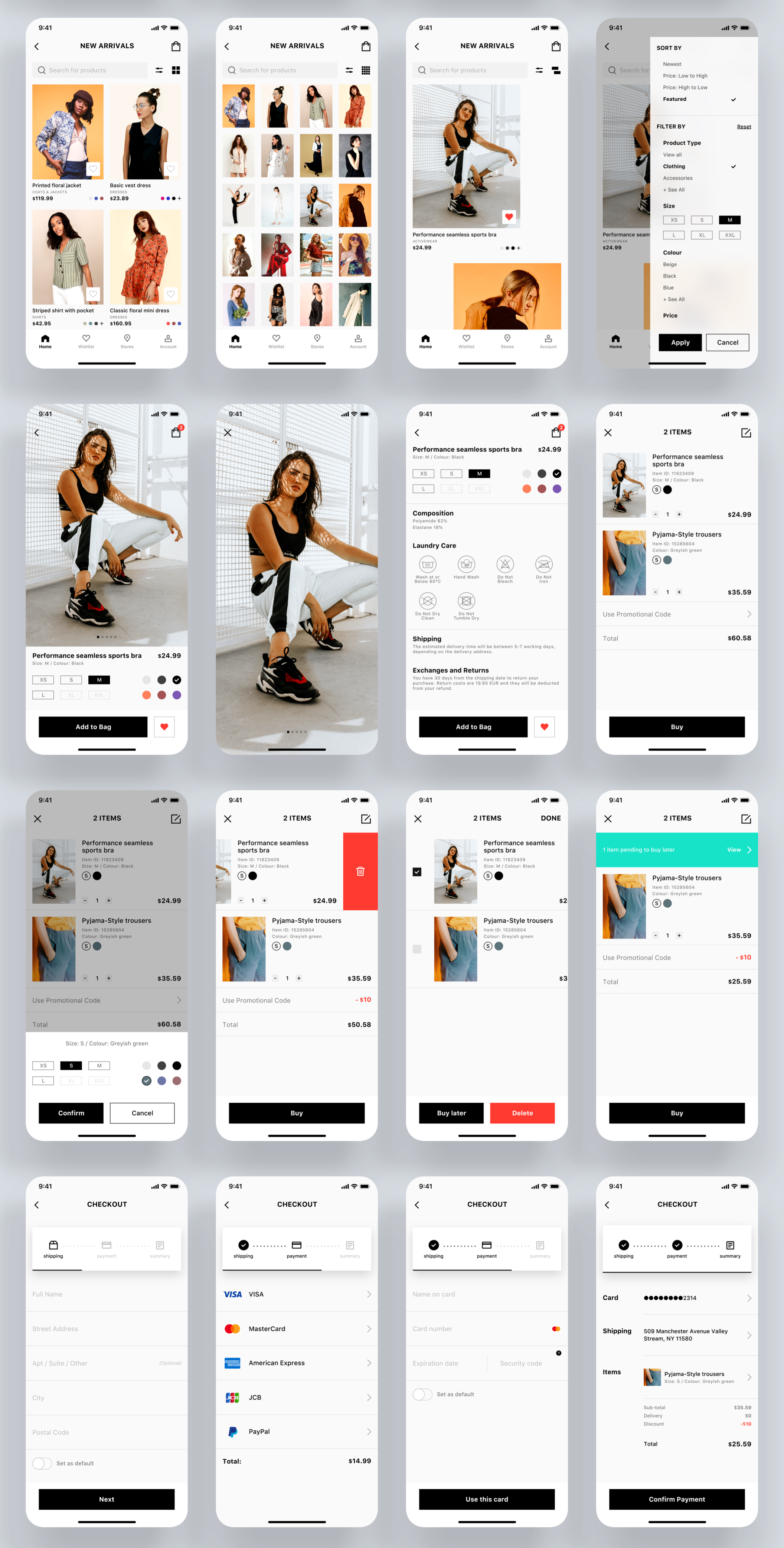 时尚女性服装电子商务应用程序UI工具包 Trendy E-commerce App UI kit_img_2