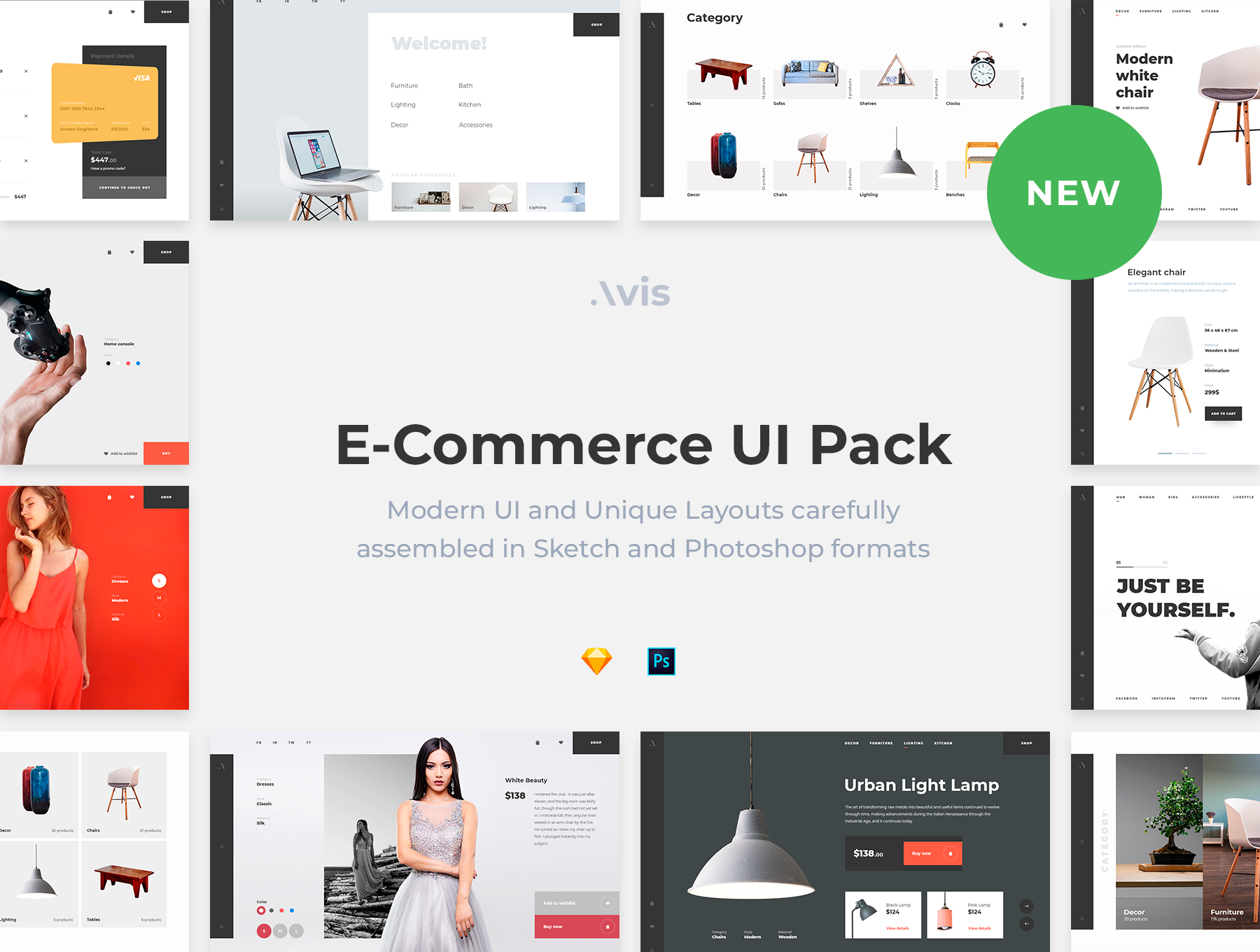 现代时尚的EC SHOP家具灯具电子商城网站UI模板 Avis - E-Commerce UI Pack_img_2