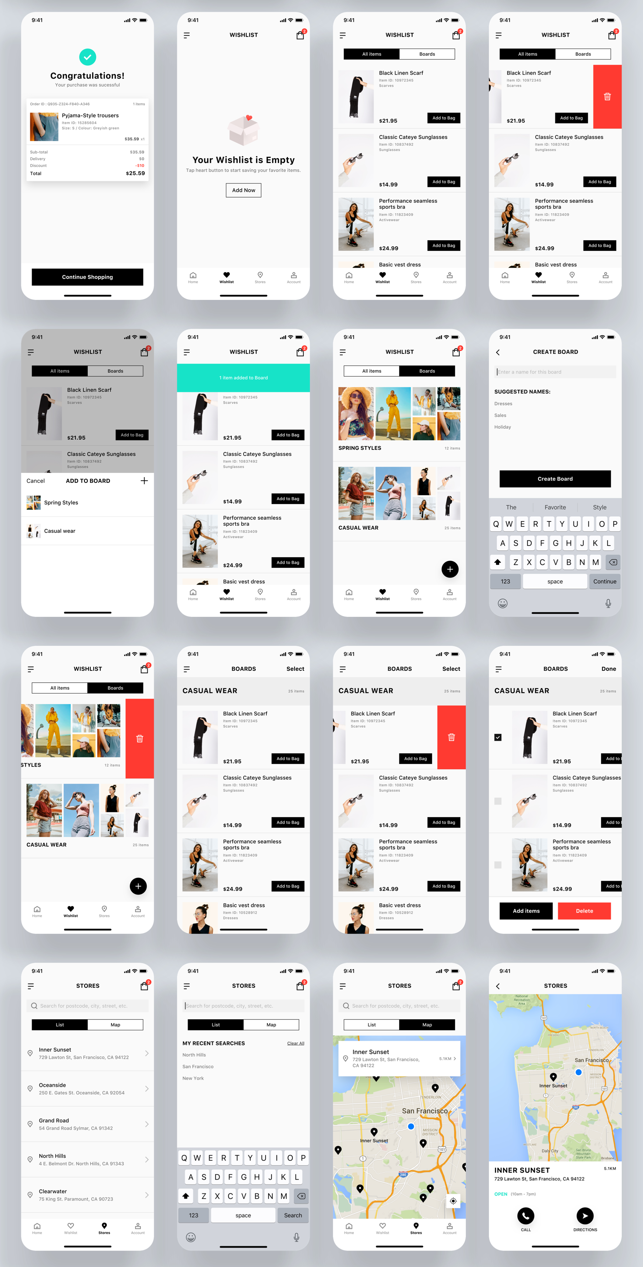 时尚女性服装电子商务应用程序UI工具包 Trendy E-commerce App UI kit_img_2