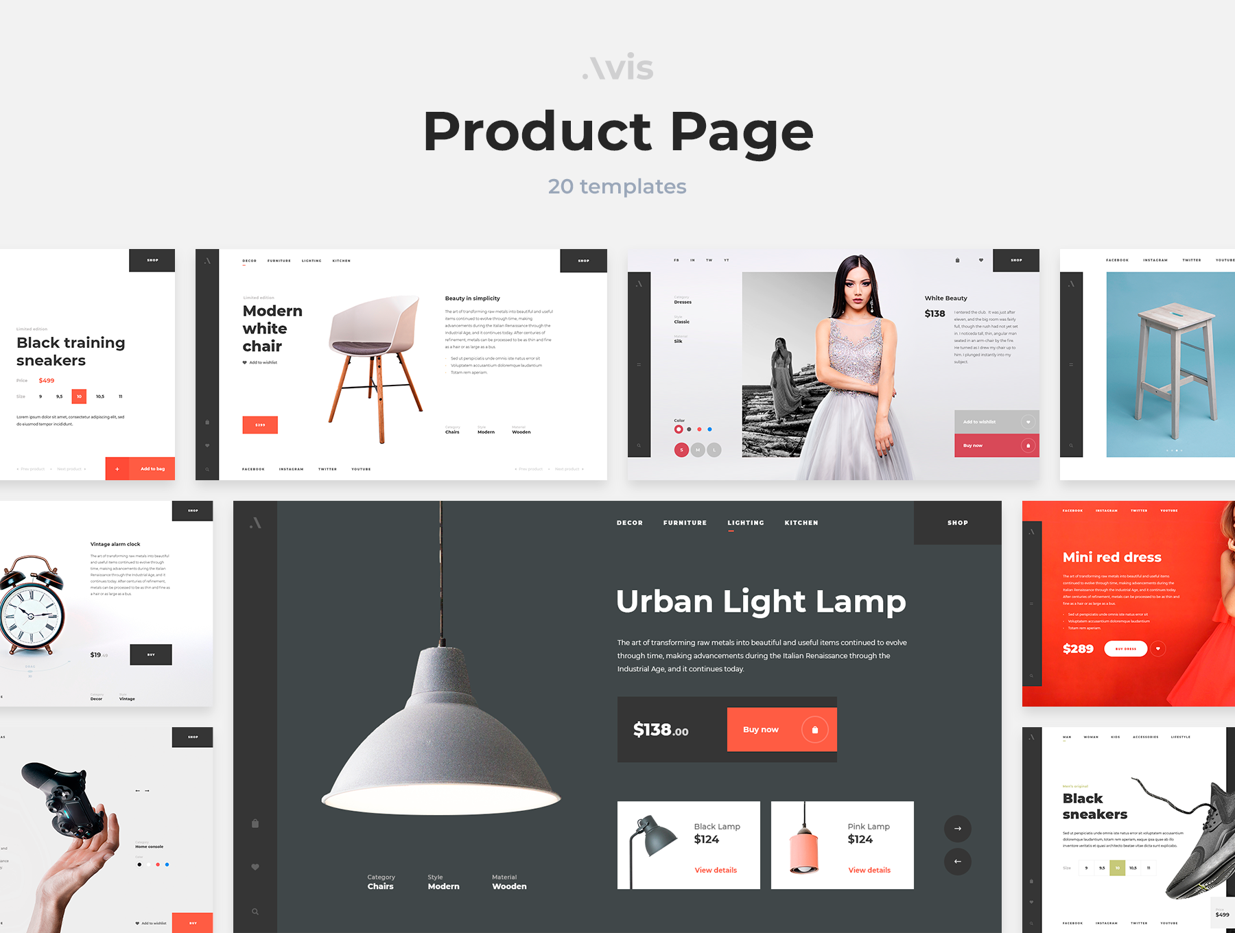 现代时尚的EC SHOP家具灯具电子商城网站UI模板 Avis - E-Commerce UI Pack_img_2