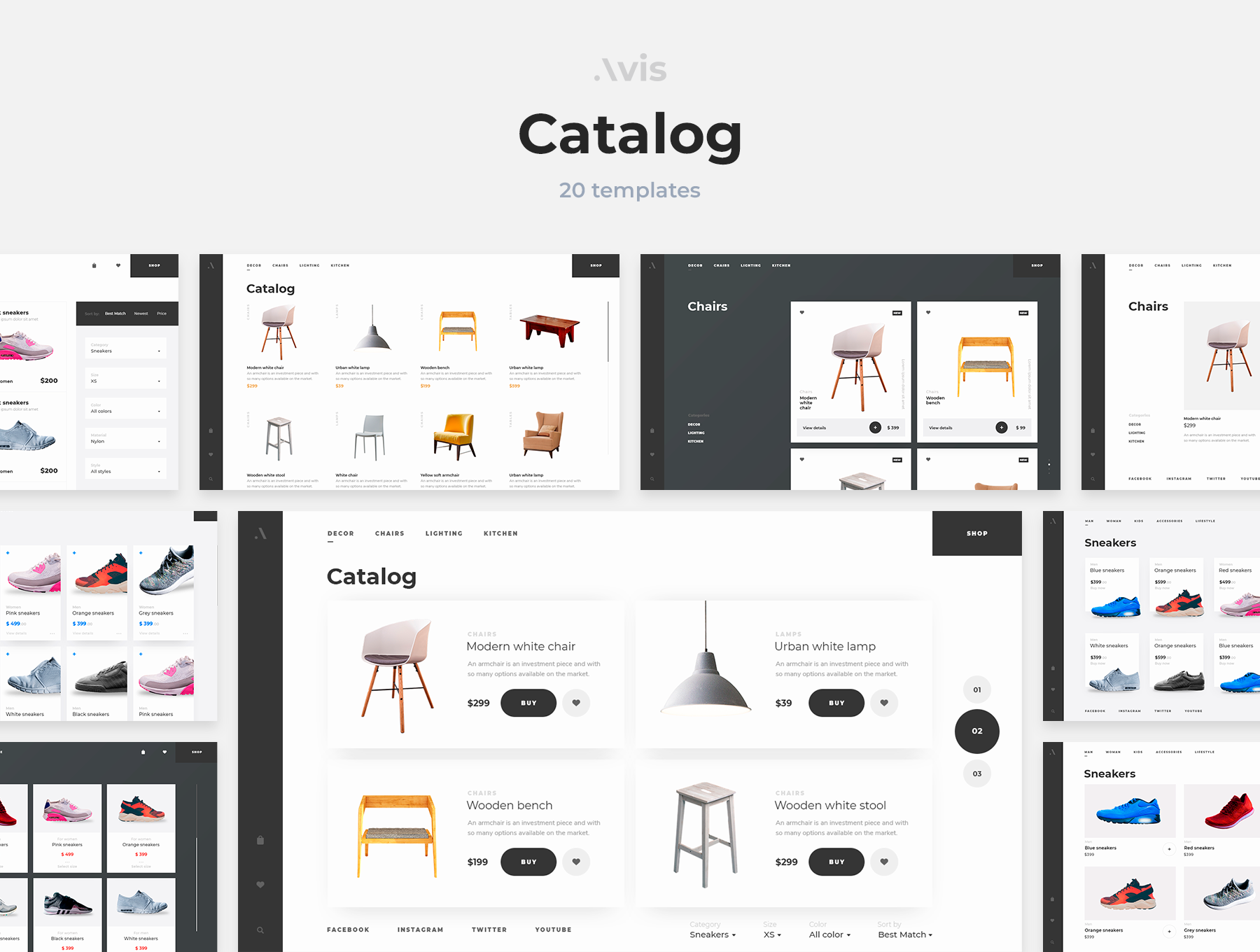 现代时尚的EC SHOP家具灯具电子商城网站UI模板 Avis - E-Commerce UI Pack_img_2