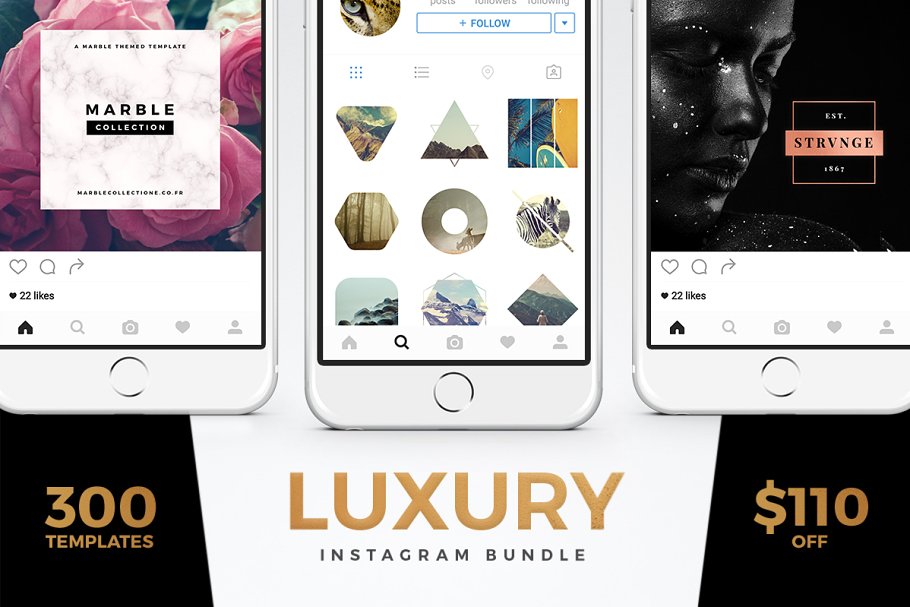 时尚豪华的服装产品营销海报INS风模板 Luxury Instagram Bundle_img_2