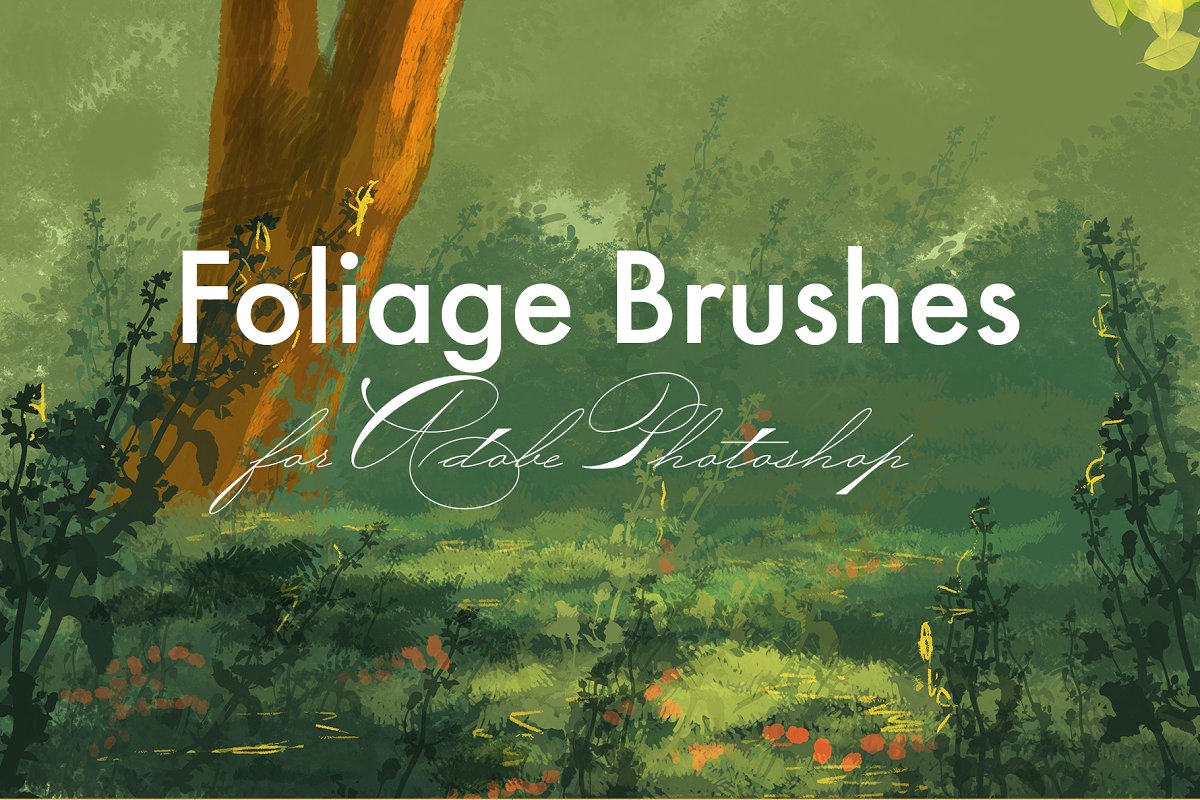 逼真的森林植物风景绘画PS笔刷 Foliage Brushes for Adobe Photoshop_img_2