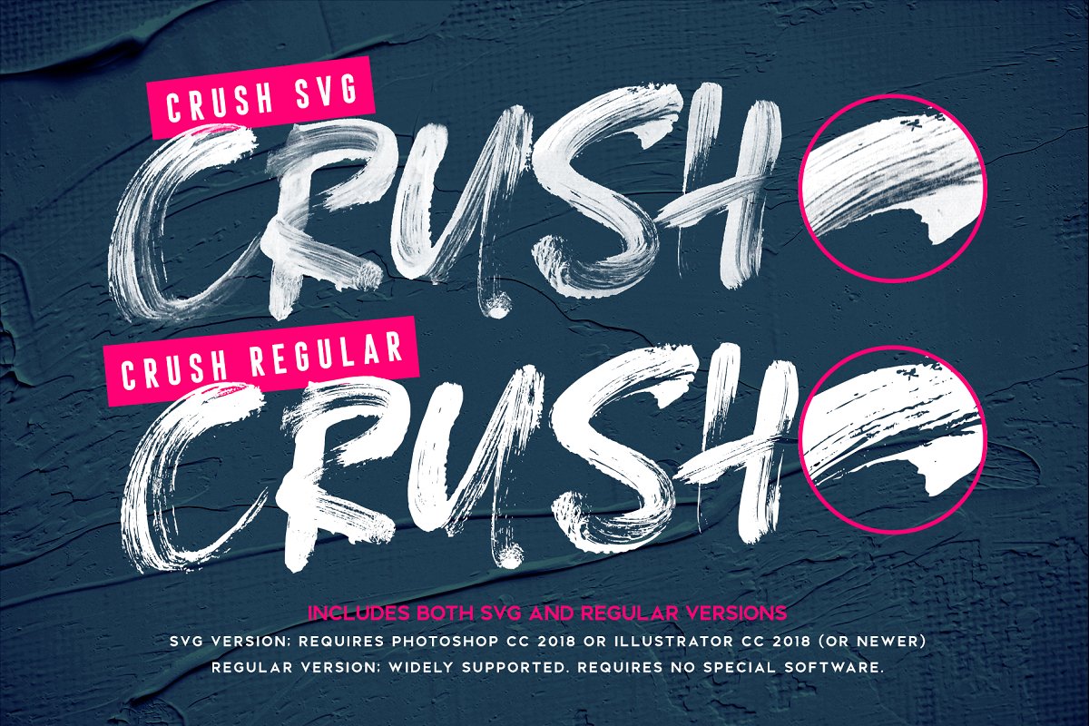 粗旷手写POP海报书法英文字体 CRUSH SVG Font_img_2