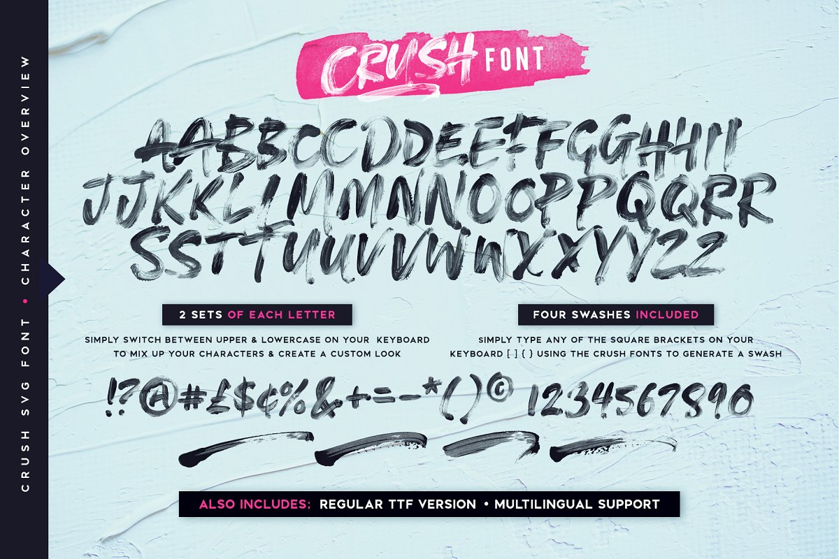 粗旷手写POP海报书法英文字体 CRUSH SVG Font_img_2