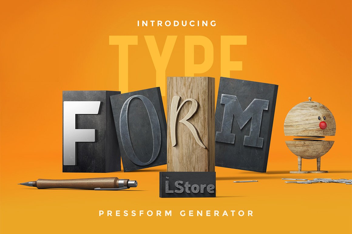 精品多种材质标志字体立体展示模板 Typeform - Pressform generator_img_2