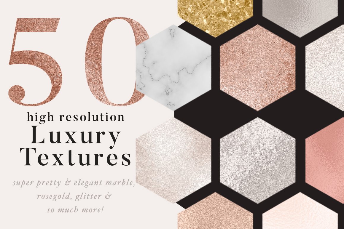 50款超高分辨率奢华金色&玫瑰金大理石背景纹理 50 Luxury Gold & Marble Textures_img_2