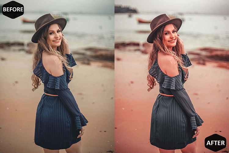 Pink Coral Mobile & Desktop Lightroom Presets, Peach modern example image 1