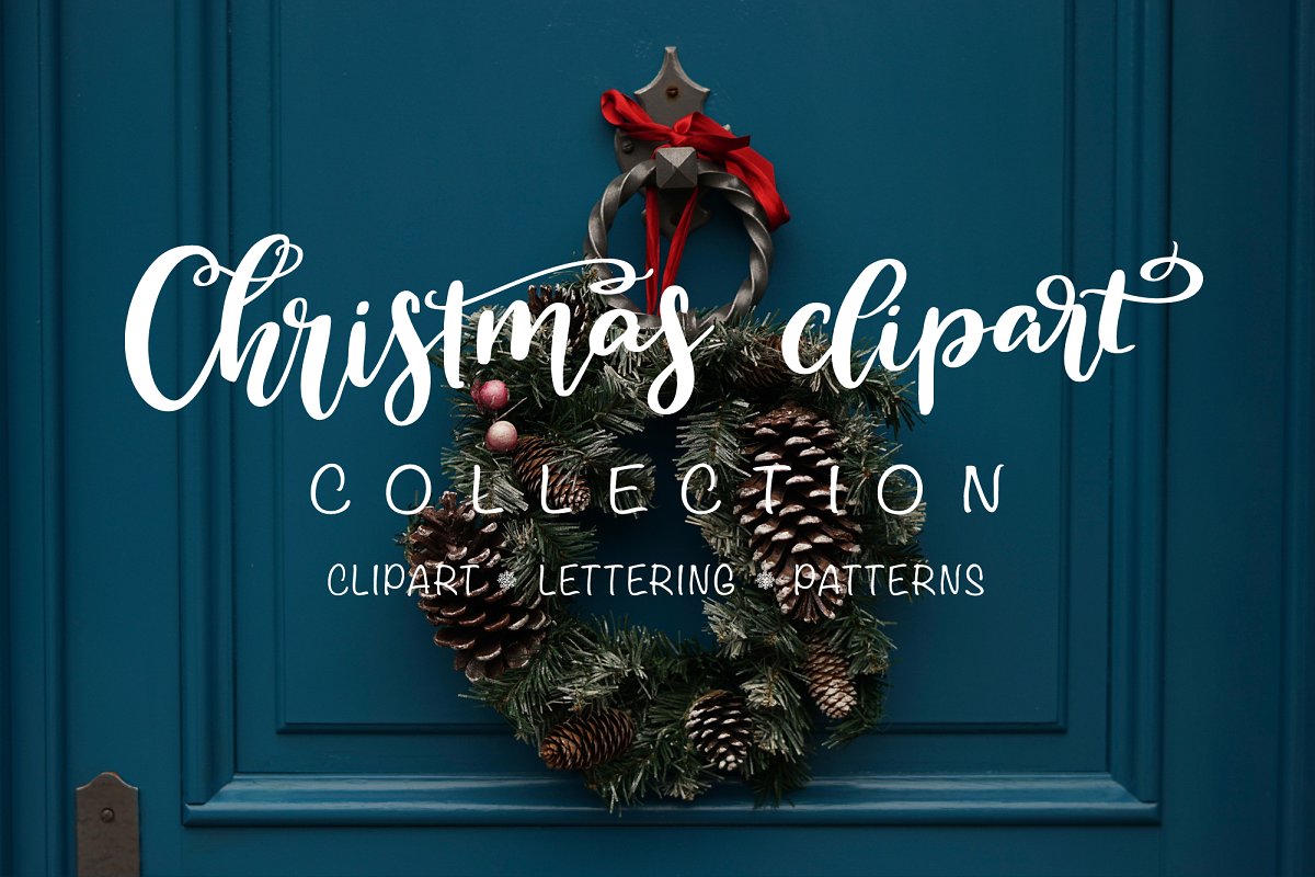 手绘多款圣诞节元素矢量图案合集 Christmas Clipart Collection_img_2