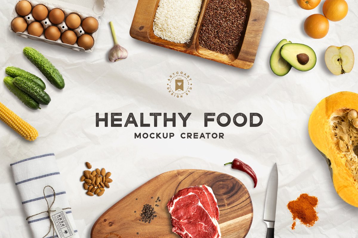 健康食品品牌设计提案厨房场景展示样机 Healthy Food Mockup Creator_img_2