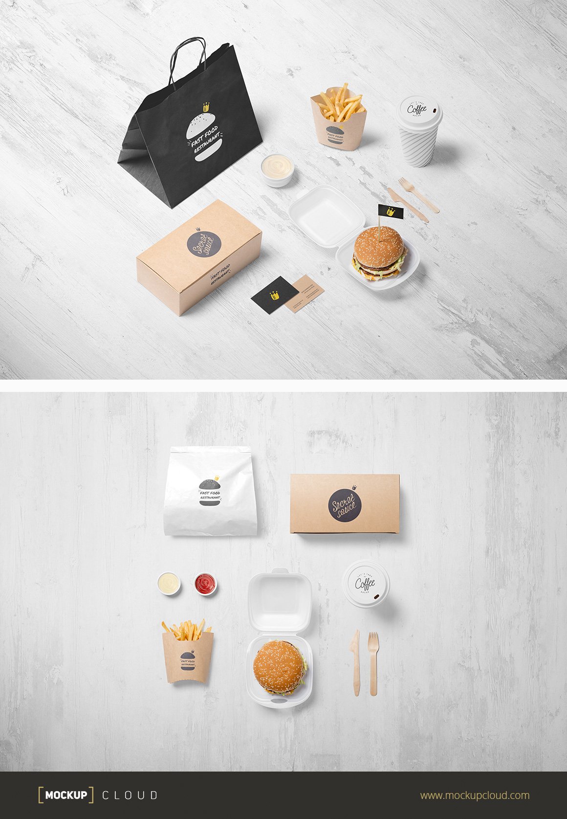 高品质酒吧餐厅咖啡厅品牌设计场景展示样机 Burger Store Mockup Creator_img_2