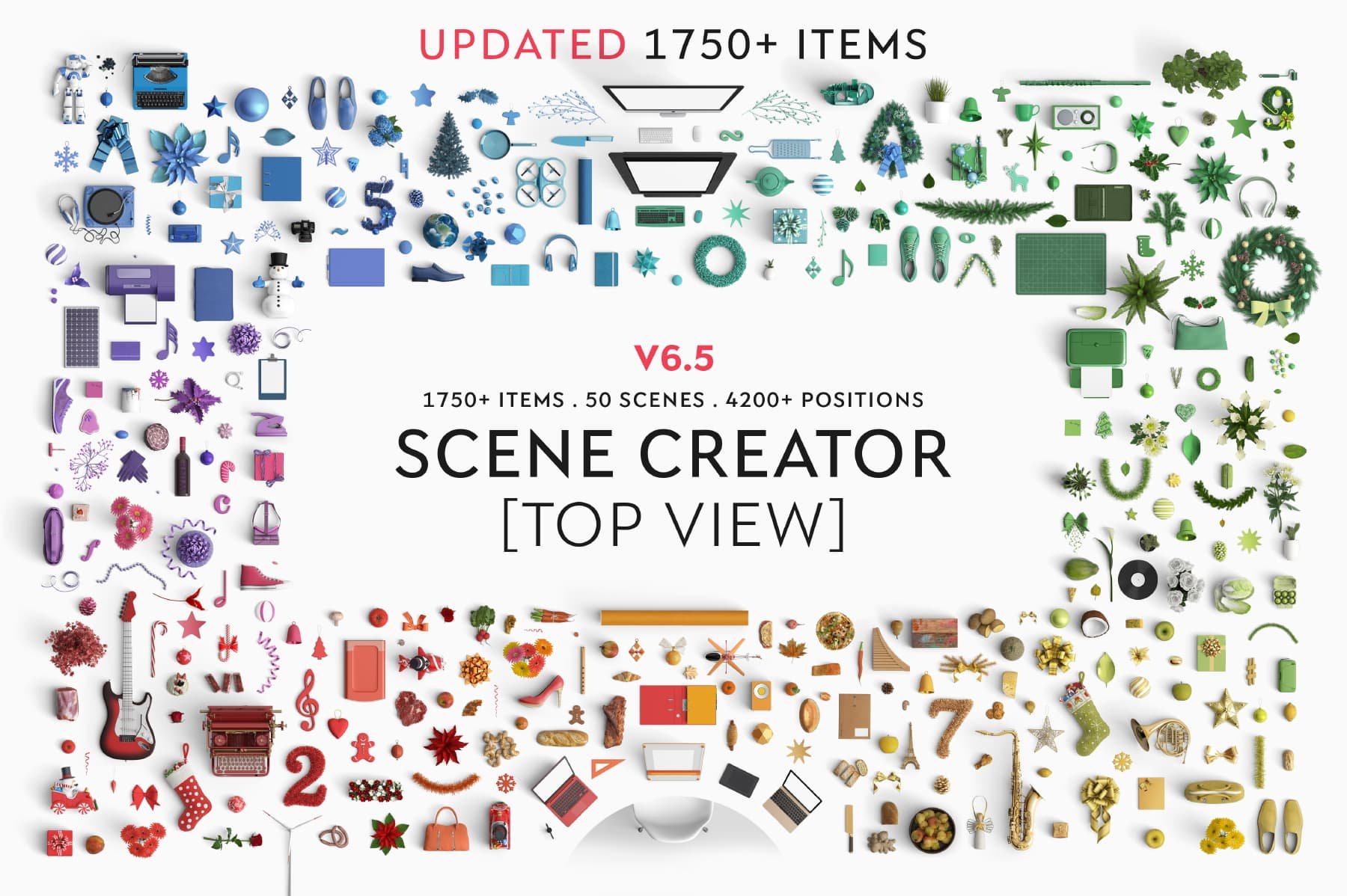 [60G] 超巨量高品质多用途品牌设计场景展示样机 Scene Creators Bundle_img_2