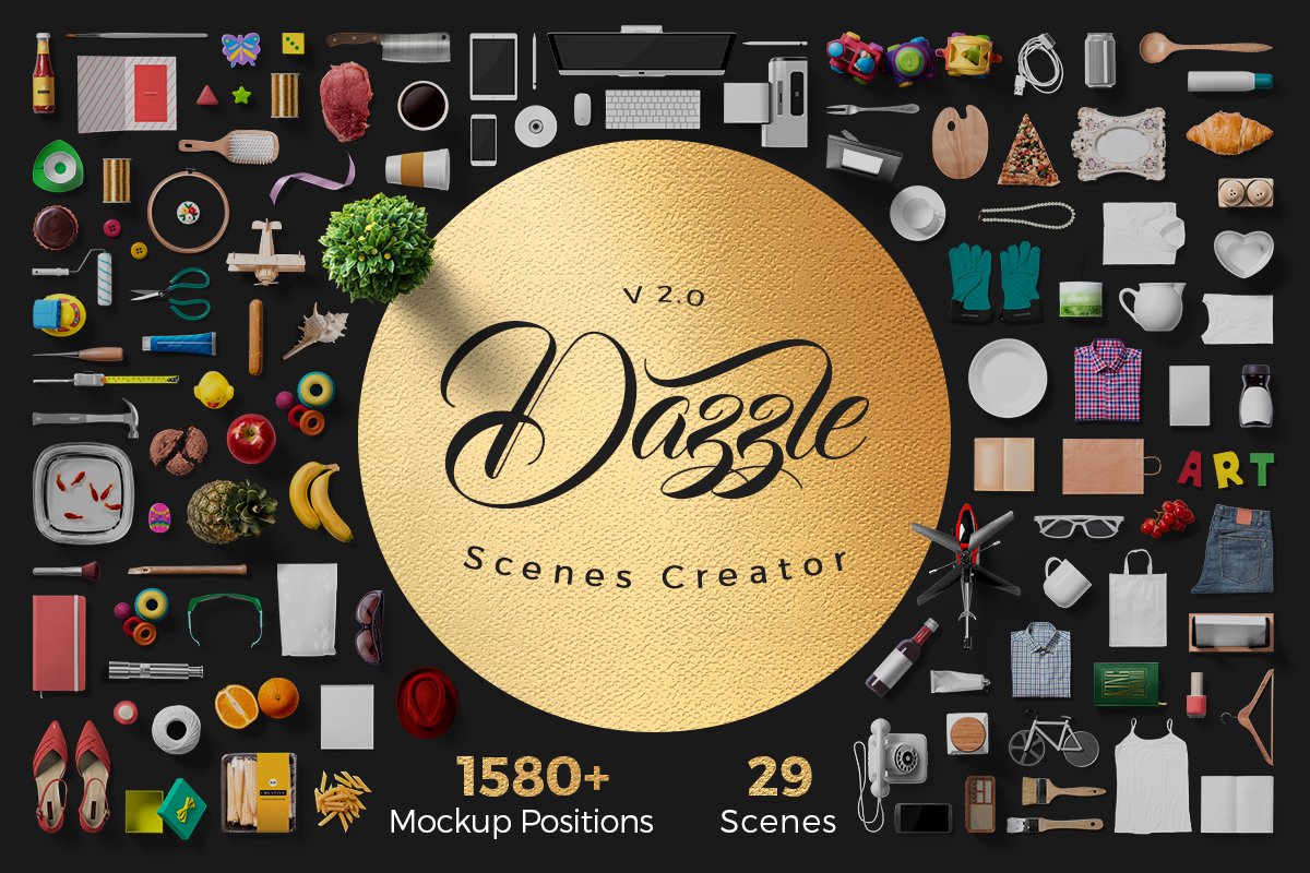 [9.06G] 超超级服装化妆品厨房用品设备场景展示样机 Dazzle - Scene Creator Bundle_img_2