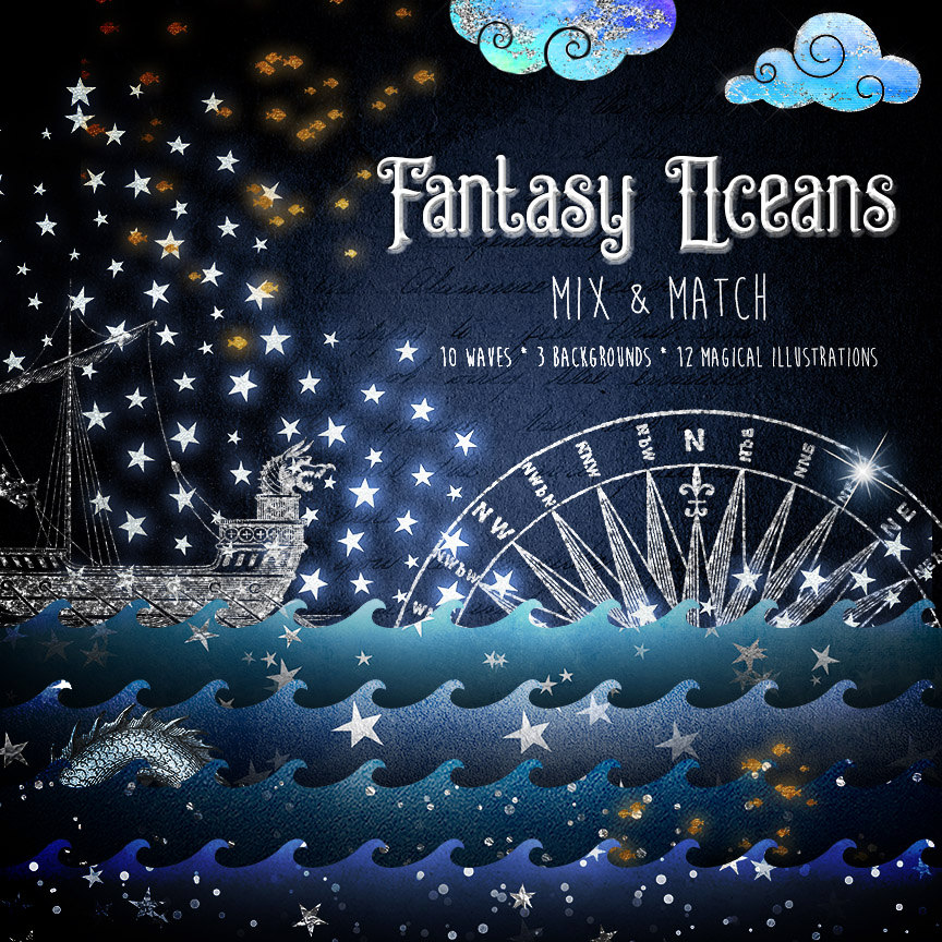 12款抽象幻想海洋生物PNG图集 Fantasy Ocean Scene Creator_img_2