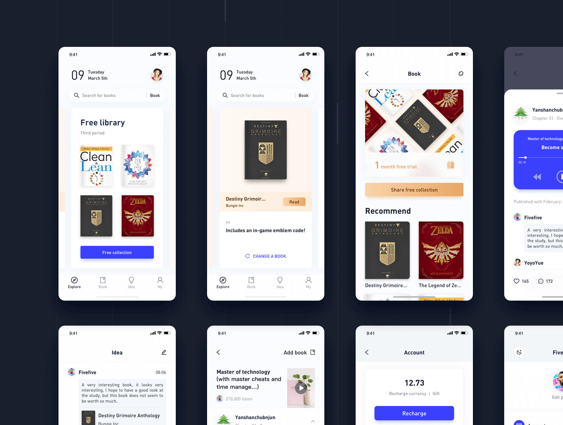 精美书籍阅读平台iOS APP UI工具包 Beautiful interface Readbook APP UI KIT_img_2