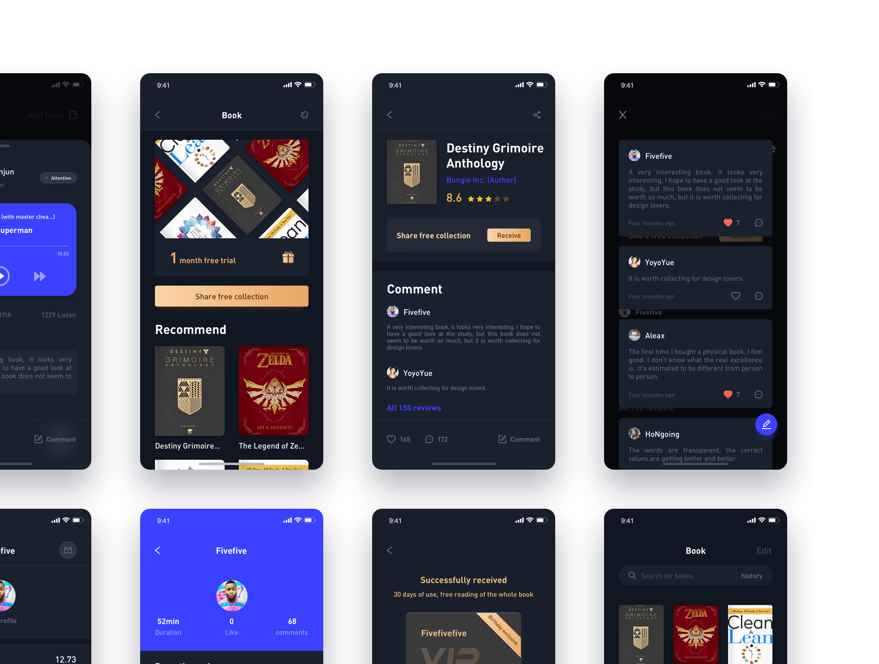 精美书籍阅读平台iOS APP UI工具包 Beautiful interface Readbook APP UI KIT_img_2