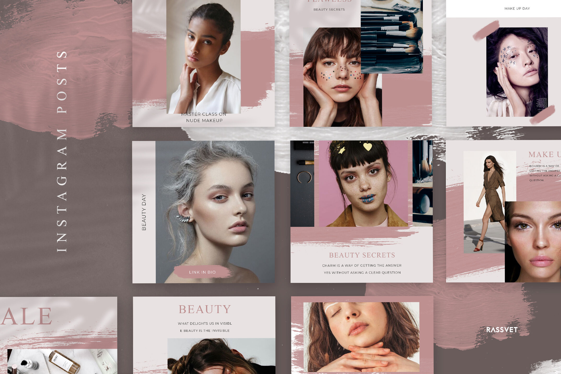 时尚美容护肤电商营销朋友圈海报INS风模板 Beauty Instagram Template, Social media pack, Fashion stories template_img_2