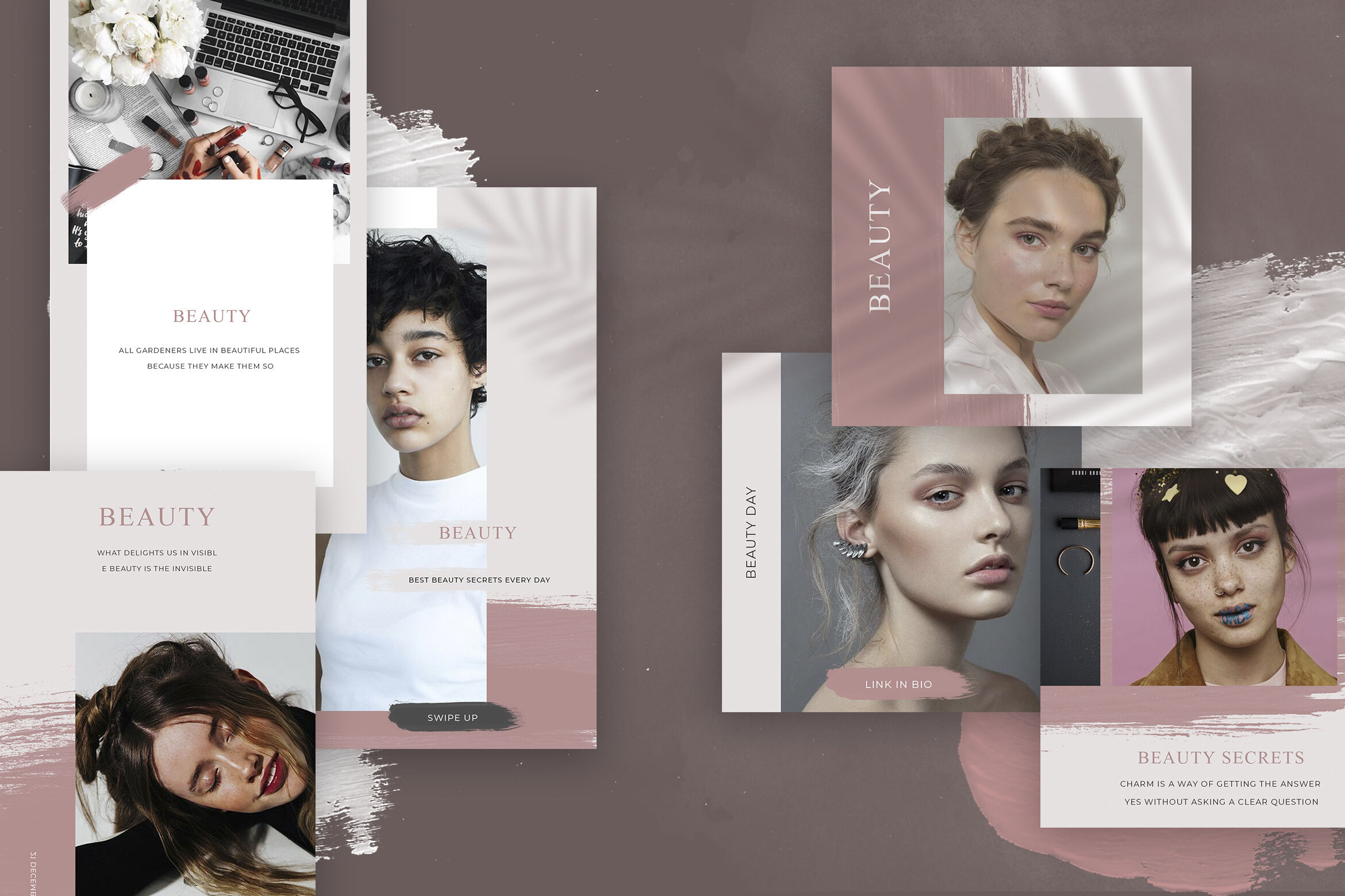 时尚美容护肤电商营销朋友圈海报INS风模板 Beauty Instagram Template, Social media pack, Fashion stories template_img_2