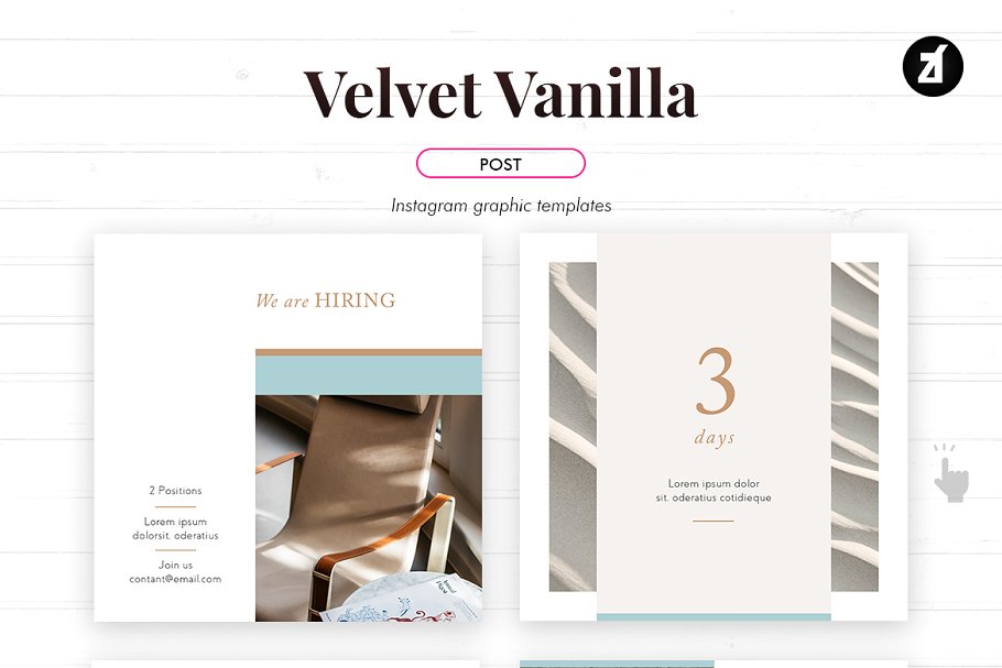 香草色女性服装电商营销朋友圈海报INS风模板 Velvet Vanilla Social Media Graphic Templates_img_2