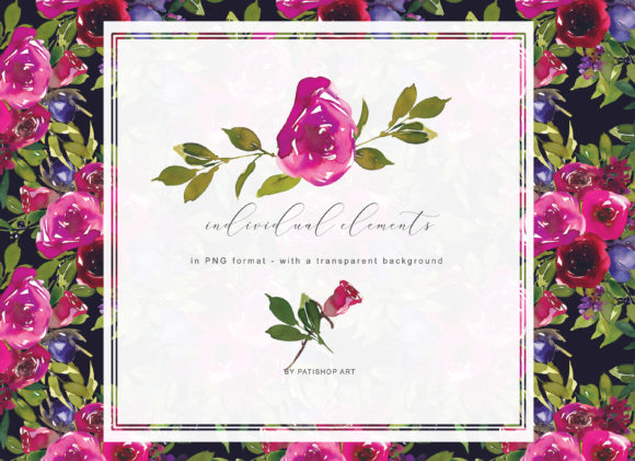 Watercolor-Rose-Clipart-Collection-by-Patishop-Art-18-580x421