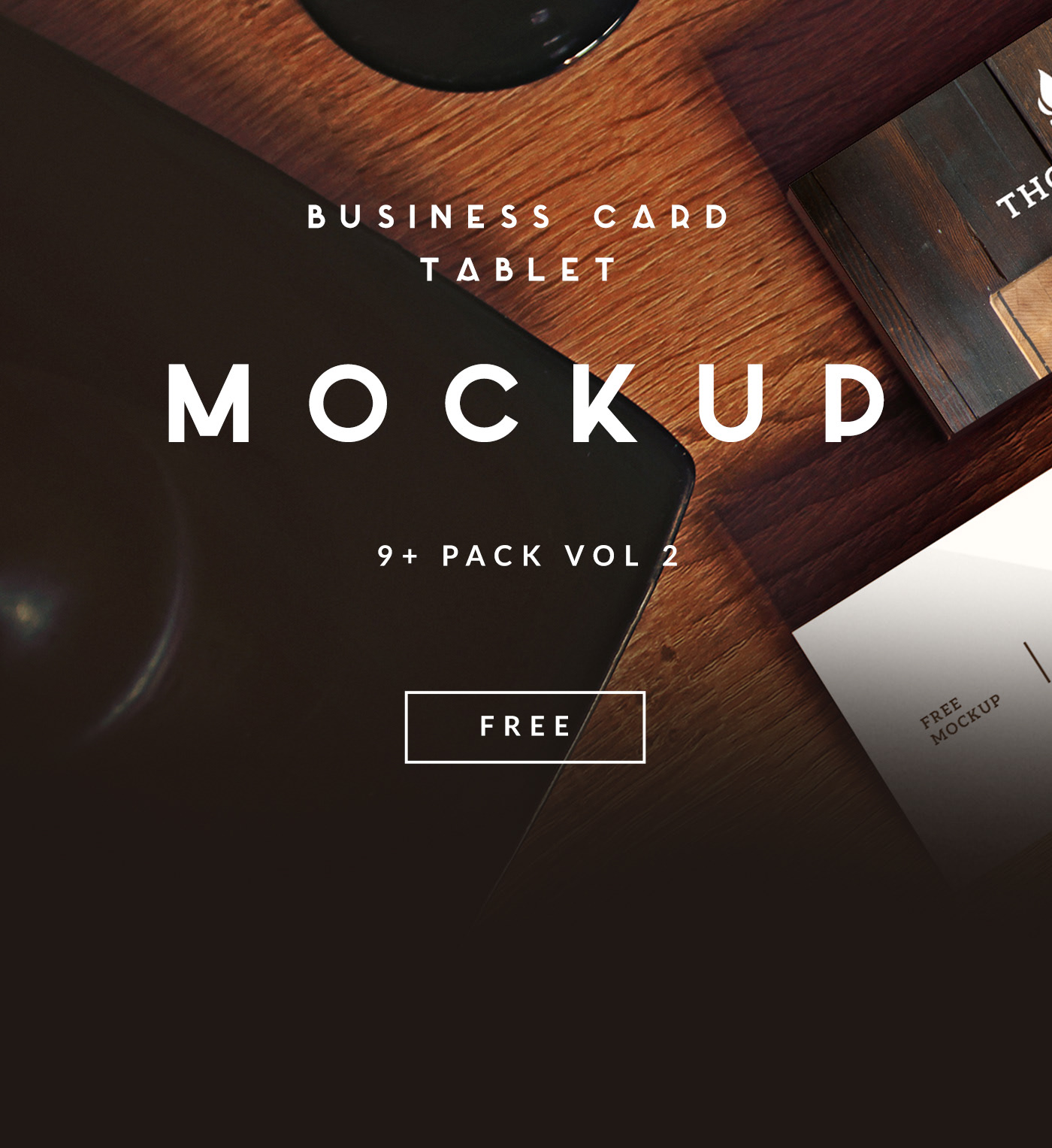 精选免费9款高端商务名片设计展示样机 9+ Business Card Mockups Vol. 2_img_2